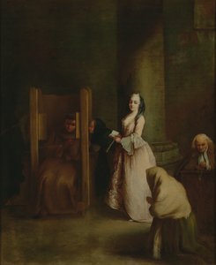 忏悔，1750年代 作者 彼得·隆吉（Pietro Longhi）