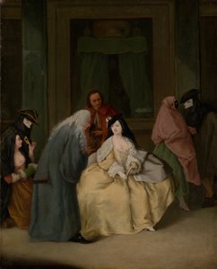 会议，约1746年（布面油画） 作者 彼得·隆吉（Pietro Longhi）