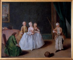 锅的游戏（绘画，c.1760） 作者 彼得·隆吉（Pietro Longhi）
