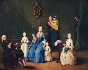 威尼斯人的家庭，由Pietro Longhi（1701-1785）设计 作者 彼得·隆吉（Pietro Longhi）