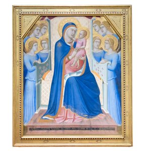 圣母和圣婴与八位天使合影 作者 彼得罗·洛伦泽蒂（Pietro Lorenzetti）