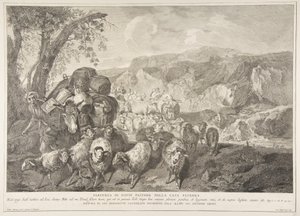 牧羊人大卫离开他父亲的房子 Partenza di David pastore..., 1743-63. 作者 彼得罗摩纳哥