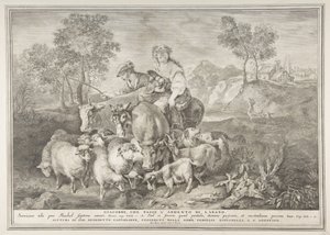 雅各照看拉班的羊群 雅各，牧养拉班的羊群，1743-63。 作者 彼得罗摩纳哥