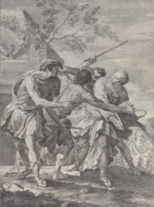 摩西为杰特罗的女儿们辩护，1732-50。