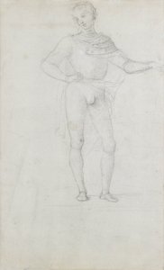 贤士崇拜中的人物研究（黑色粉笔） 作者 彼得罗·佩鲁吉诺（Pietro Perugino）