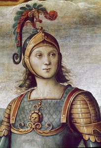 Horatius Cocles，力量和节制的细节（壁画 作者 彼得罗·佩鲁吉诺（Pietro Perugino）