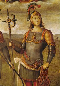 Horatius Cocles，来自Sala dell&39;Udienza，1496-1500 作者 彼得罗·佩鲁吉诺（Pietro Perugino）