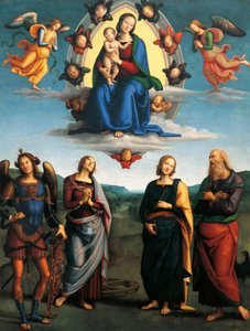 荣耀中的圣母，约1500-1501年，由Pietro Perugino（约1450-1523）创作，木板油画，330x265厘米。 作者 彼得罗·佩鲁吉诺（Pietro Perugino）