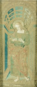 圣约翰福音书》，彼得-佩鲁吉诺（约1450-1523年），丝绸、金和银刺绣 作者 彼得罗·佩鲁吉诺（Pietro Perugino）