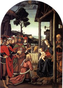 贤士的崇拜，ca。 1470-1480 作者 彼得罗·佩鲁吉诺（Pietro Perugino）