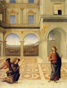 天使报喜，大约1498年 作者 Pietro Perugino