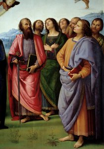 基督细节的升天，代表了启蒙者。 Pietro Vannucci 的绘画 dit il Perugino (Le Perugin 作者 彼得罗·佩鲁吉诺（Pietro Perugino）