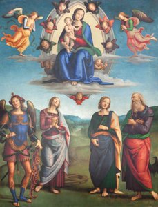 圣母与孩子与圣徒一起荣耀 作者 彼得罗·佩鲁吉诺（Pietro Perugino）