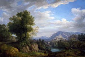 风景，彼得罗·龙佐尼 (Pietro Ronzoni，1781-1861) 作，布面油画 作者 彼得罗·龙佐尼