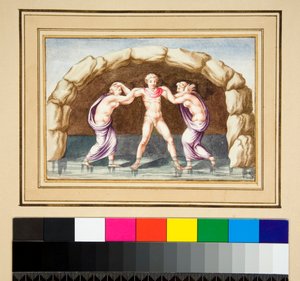 Hylas and the nymphs (black chalk, some with pen and brown ink. coloured with watercolor) 作者 彼得罗·桑蒂·巴托利（Pietro Santi Bartoli）