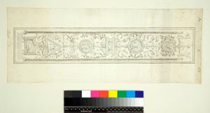 Vaulting of the Villa Madama (black chalk, some with pen and brown ink. coloured with watercolor) 作者 彼得罗·桑蒂·巴托利（Pietro Santi Bartoli）