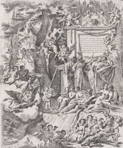 纪念红衣主教弗朗西奥蒂到任卢卡主教的寓言故事，1680-1700年。 作者 彼得·泰斯塔