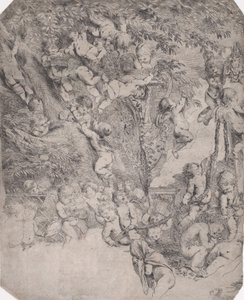 维纳斯的花园，左上角的证明压印，约1631-37。 作者 彼得·泰斯塔