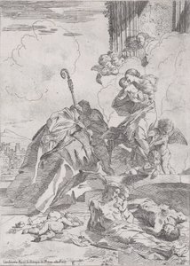 三位Lucchese圣徒Sts Nicholas Tolentino, Nicholas of Bari为......代祷，约1630-31。 作者 彼得·泰斯塔