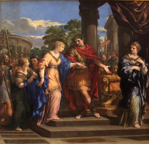 凯撒将埃及王座交给克里奥帕特拉，约1637年（布面油画 作者 Pietro da Cortona