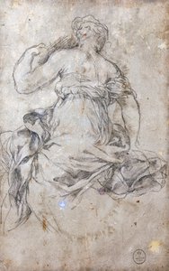 女性形象，研究银器时代的壁画 作者 Pietro da Cortona