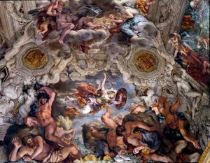 神圣天意的胜利 科尔托纳之石 (Pietro Berrettini dit Pietro da Cortona) 绘画的细节