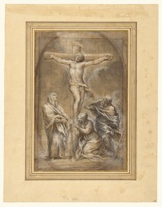 十字架上的基督与圣母玛利亚、抹大拉的马利亚和圣约翰 作者 Pietro da Cortona