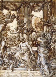 赛百利在众神理事会面前， 作者 Pietro da Cortona