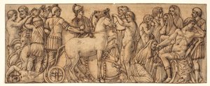 罗马石棺的楣板（？） 作者 Pietro da Cortona