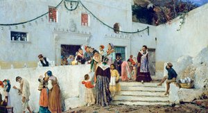 庆祝日，Pio Joris (1843-1921) 作，布面油画，93x160 厘米 作者 皮奥·乔里斯（Pio Joris）