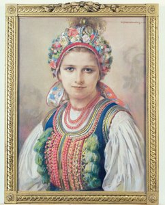 克拉科夫新娘，1917年（纸板上的粉彩） 作者 皮奥特·斯塔奇维奇（Piotr Stachiewicz）