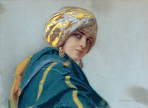 披肩的女孩，c.1920 作者 皮奥特·斯塔奇维奇（Piotr Stachiewicz）