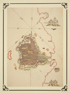 加里波利地图，来自“Kitab-I Bahriye”（彩色石版画） 作者 皮里（后）饭