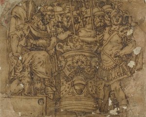 Mucius Scaevola 在波森纳面前把手伸进火焰中 作者 波利多罗·达·卡拉瓦乔