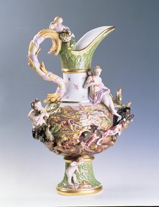 代表地球的装饰水罐，在Misnia制造，c.1860-80（瓷器）