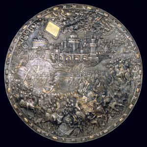 King John III Sobieskis（1624-96）Fortune Telling Shield（铁和银镀金）