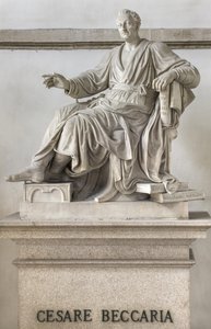 切萨雷贝卡里亚雕像，1838年 作者 庞培·马尔凯西