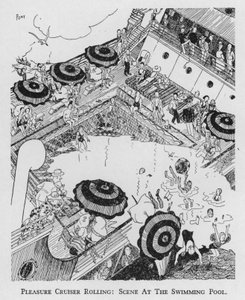 Pleasure cruiser rolling, scene at the swimming pool (litho)