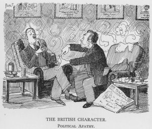 英国人的性格，政治上的冷漠（石板）。