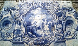 描绘天使报喜的装饰面板，拉梅戈，葡萄牙。 1738（瓷砖） 作者 葡萄牙语学校