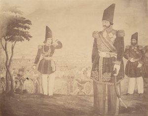 [曾属于国王的叔叔阿尔德希尔-米尔扎的画中的波斯人谩骂]，19世纪40年代至60年代。 作者 可能是路易吉·佩斯 (Luigi Pesce) 的作品。