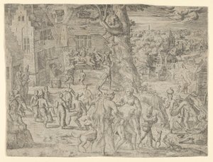 乡村集市，1549.，1549.。 作者 可能是 Peeter van der Borcht 所著。