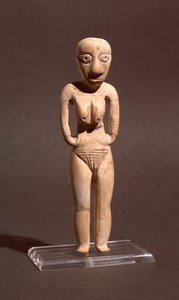 一个裸体女人的雕像，来自巴比伦或新石器时代早期，公元前4000年
