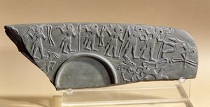 Hunters Palette的碎片，可能来自Tell el-Amarna（片岩）