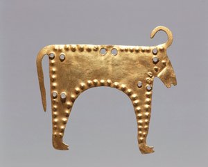 保加利亚、索非亚、国家历史博物馆、Gold Lef 与瓦尔纳的动物形象 作者 史前史前