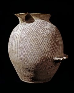 Prehistoire: 杰里科的多色陶瓷花瓶。公元前3000-2100年。安曼，考古博物馆，约旦 作者 史前史前