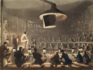 来自皇家艺术学院的生活，由Richard Banks Harraden（1778-1862）（aquatint）雕刻