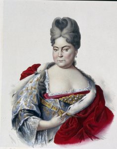 俄罗斯大公夫人娜塔莉亚-阿列克谢耶夫娜（1673-1716 年）的肖像，沙皇彼得一世大帝（1672-1725 年）的妹妹。(俄罗斯大公夫人娜塔莉亚-阿列克谢耶夫娜的肖像，沙皇彼得一世的妹妹）。作者：Pyotr Fyodorovich Borel（1829-1898 年）、
