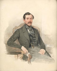 Maximilien de Leuchtenberg, mecene et mineogiste - 第三代 Leuchtenberg 公爵 Maximilian de Beauharnais (1817-1852) - Pyotr Fyodorovich Sokolov (1791-1848) 的肖像。 纸板水彩尺寸：25x21 厘米私人收藏