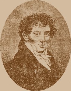 作曲家和吉他手安德烈-奥西波维奇-塞奇拉的肖像，1773-1850年，1817年。 作者 Pyotr Fyodorovich Sokolov